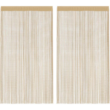 Cortinas de flecos 2 piezas 100x250 cm beige