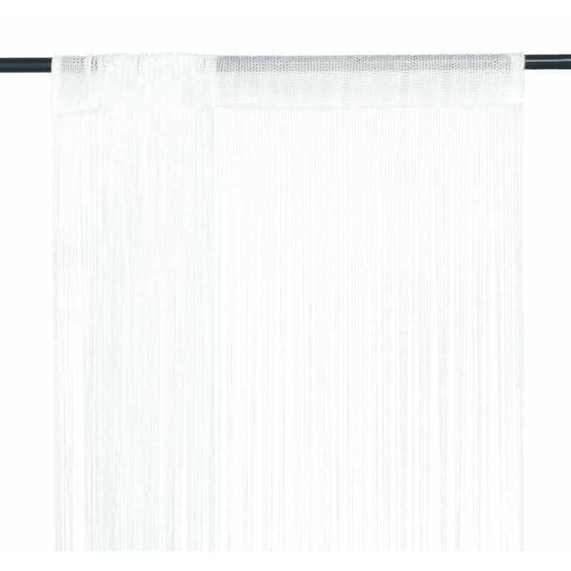 

Happyshopping - Cortinas de flecos 2 piezas 100x250 cm blancas