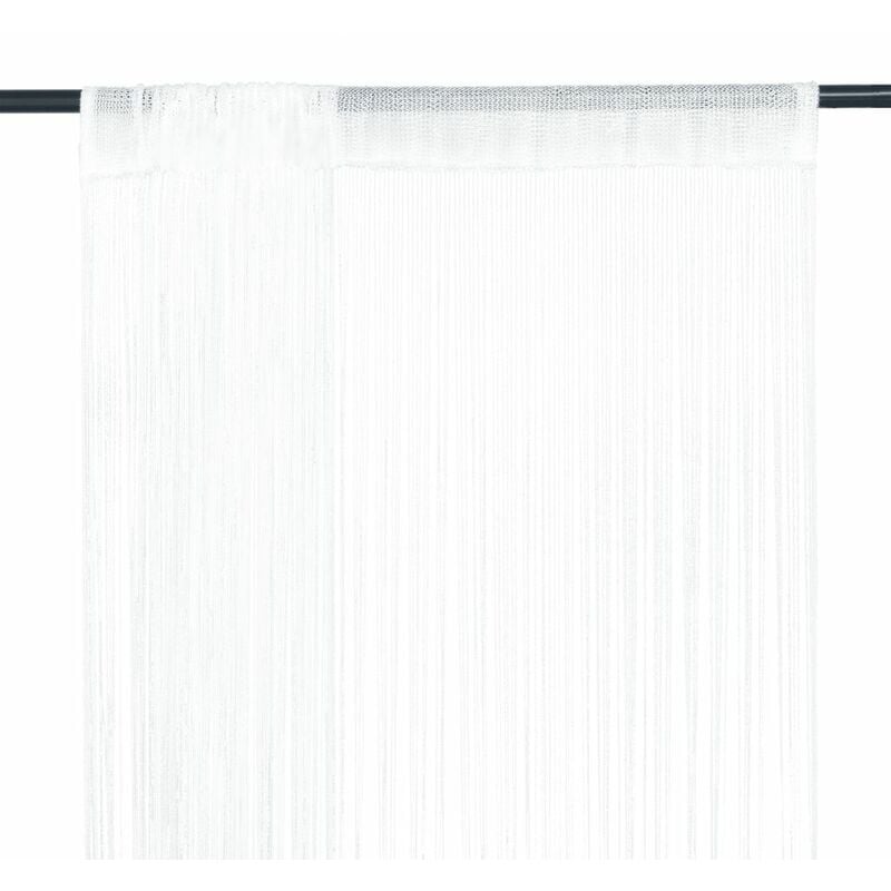 

Cortinas de flecos 2 piezas 100x250 cm blancas