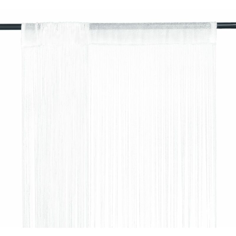 

Cortinas de flecos 2 piezas 100x250 cm blancas - Blanco