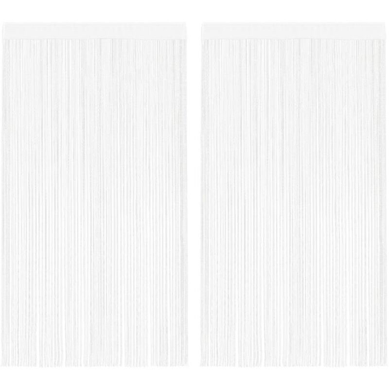 

vidaXL Cortinas de flecos 2 piezas 140x250 cm blancas - Blanco