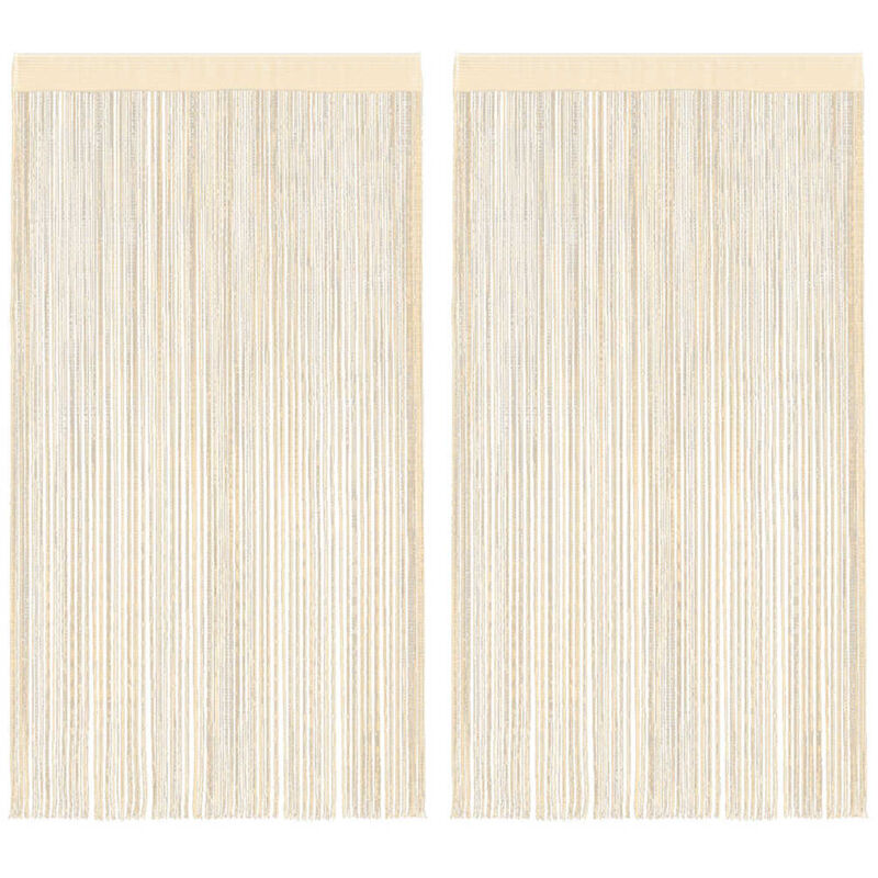 

vidaXL Cortinas de flecos 2 piezas 100x250 cm crema - Crema