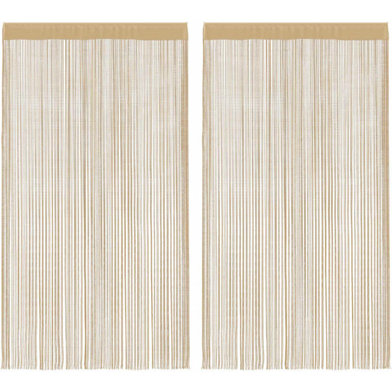 

vidaXL Cortinas de flecos 2 piezas 100x250 cm beige - Beige