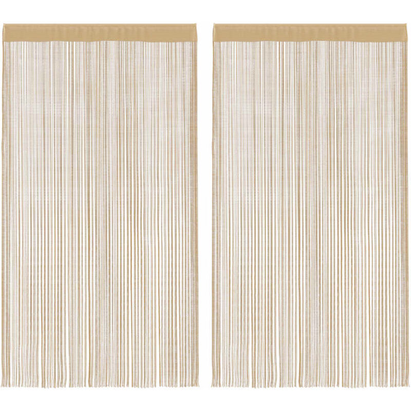 

vidaXL Cortinas de flecos 2 piezas 140x250 cm beige - Beige