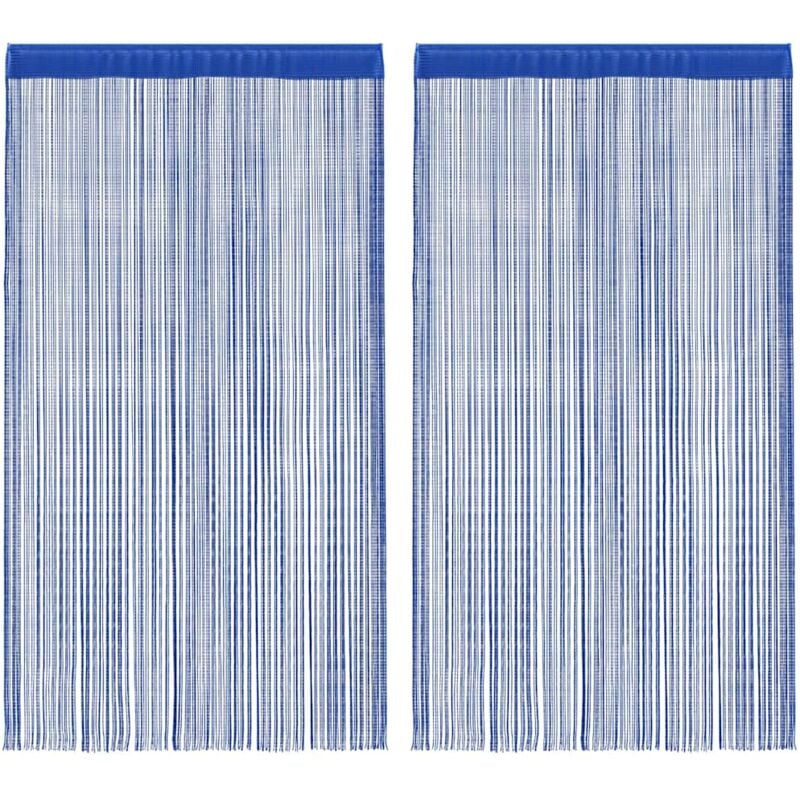 

vidaXL Cortinas de flecos 2 piezas 100x250 cm azul - Azul