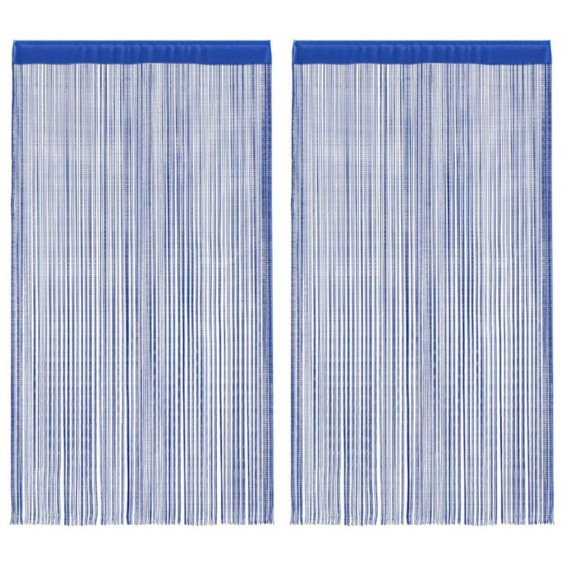 

vidaXL Cortinas de flecos 2 piezas 140x250 cm azul - Azul