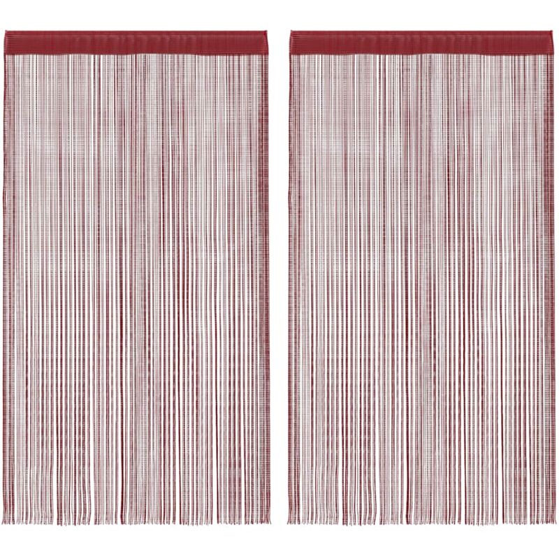 

vidaXL Cortinas de flecos 2 piezas 100x250 cm burdeos - Rojo