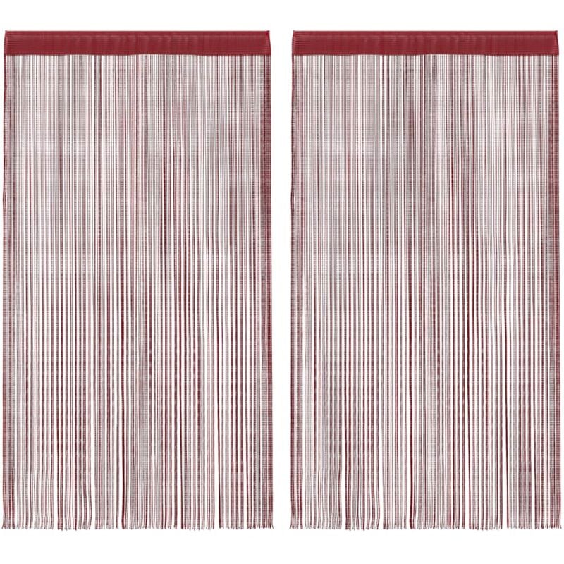 

vidaXL Cortinas de flecos 2 piezas 140x250 cm burdeos - Rojo