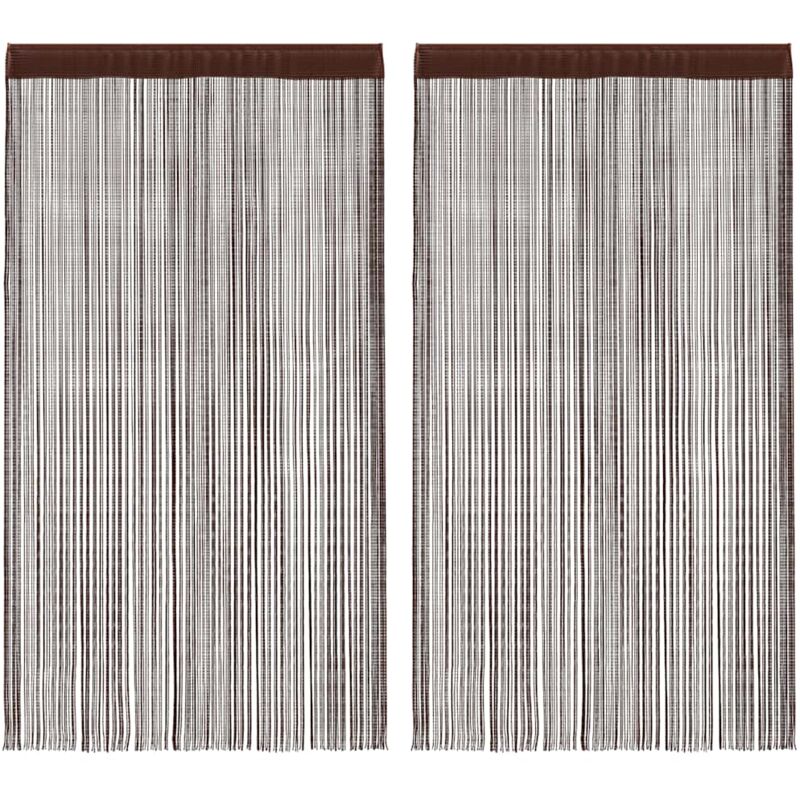

vidaXL Cortinas de flecos 2 piezas 100x250 cm marrón - Marrón