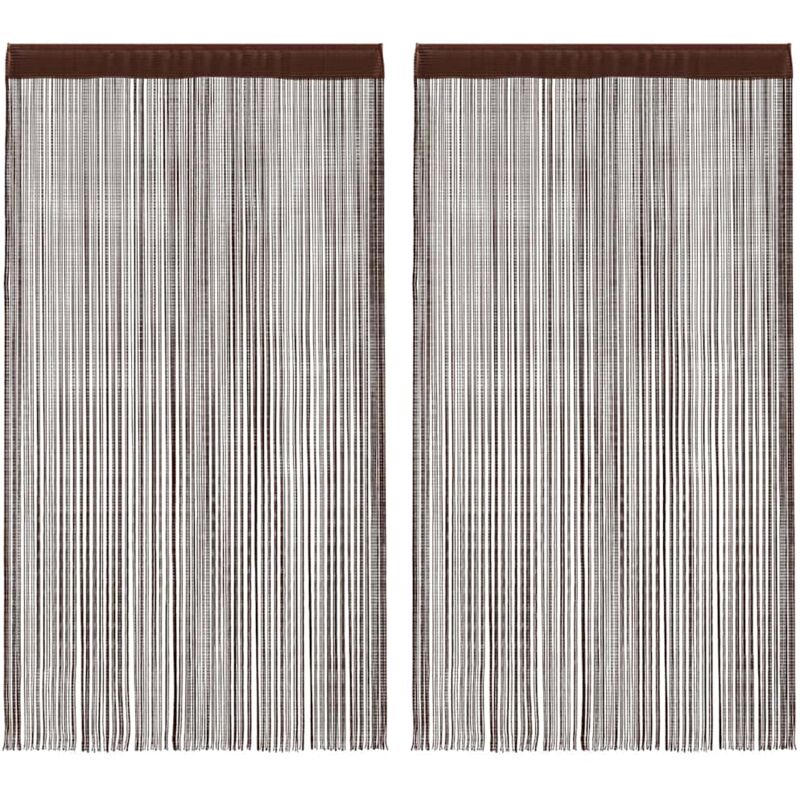 

vidaXL Cortinas de flecos 2 piezas 140x250 cm marrón - Marrón