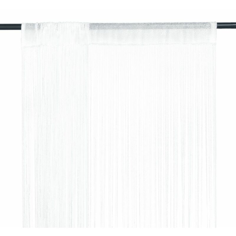 

Cortinas de flecos 2 piezas 140x250 cm blancas