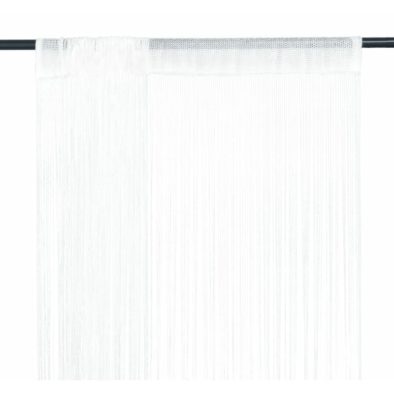 

Cortinas de flecos 2 piezas 140x250 cm blancas - Blanco