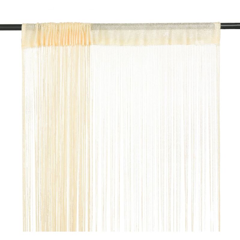 

Cortinas de flecos 2 piezas 140x250 cm crema - Crema