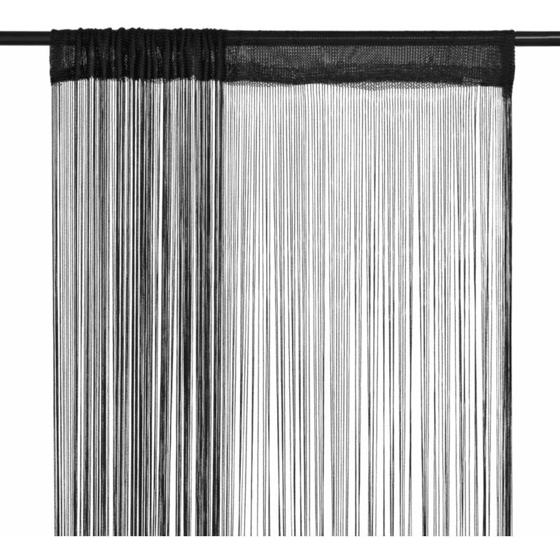 

Cortinas de flecos 2 piezas 140x250 cm negras