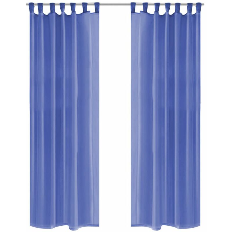 

Cortinas de gasa 2 unidades 140x175 cm azul real