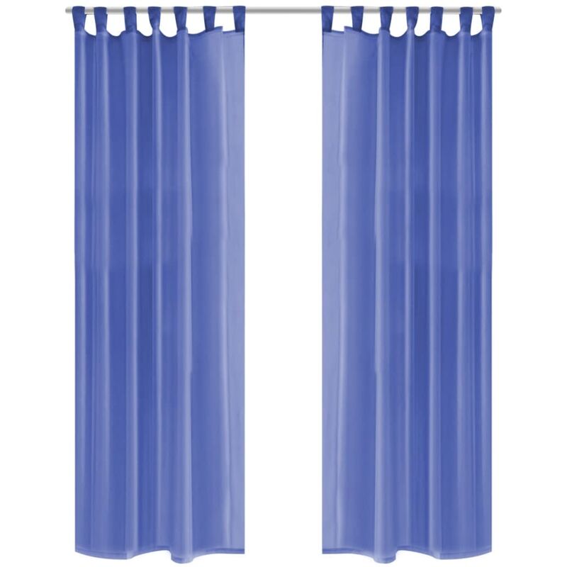 

Cortinas de gasa 2 unidades 140x175 cm azul real