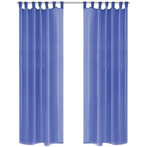Cortinas de gasa 2 unidades 140x175 cm azul real vidaXL