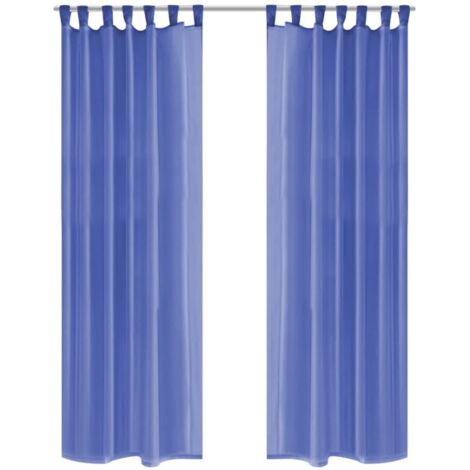 Cortinas de gasa 2 unidades 140x175 cm azul real vidaXL827677