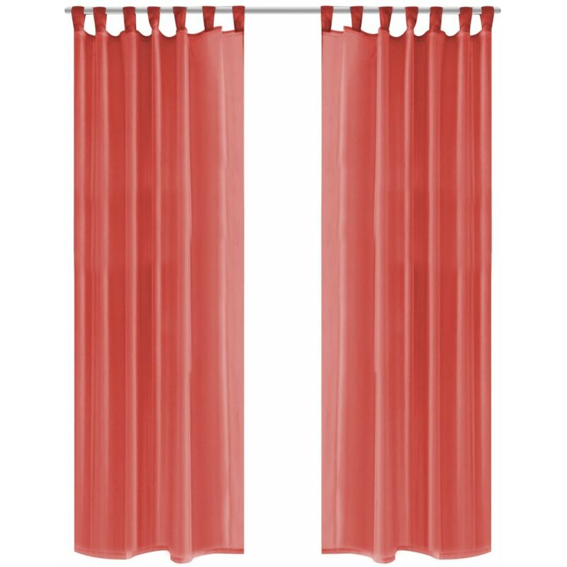 

Cortinas de gasa 2 unidades 140x175 cm rojo
