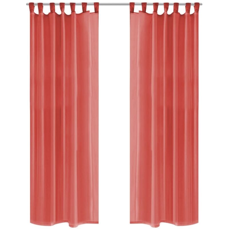 

Cortinas de gasa 2 unidades 140x175 cm rojo - Rojo