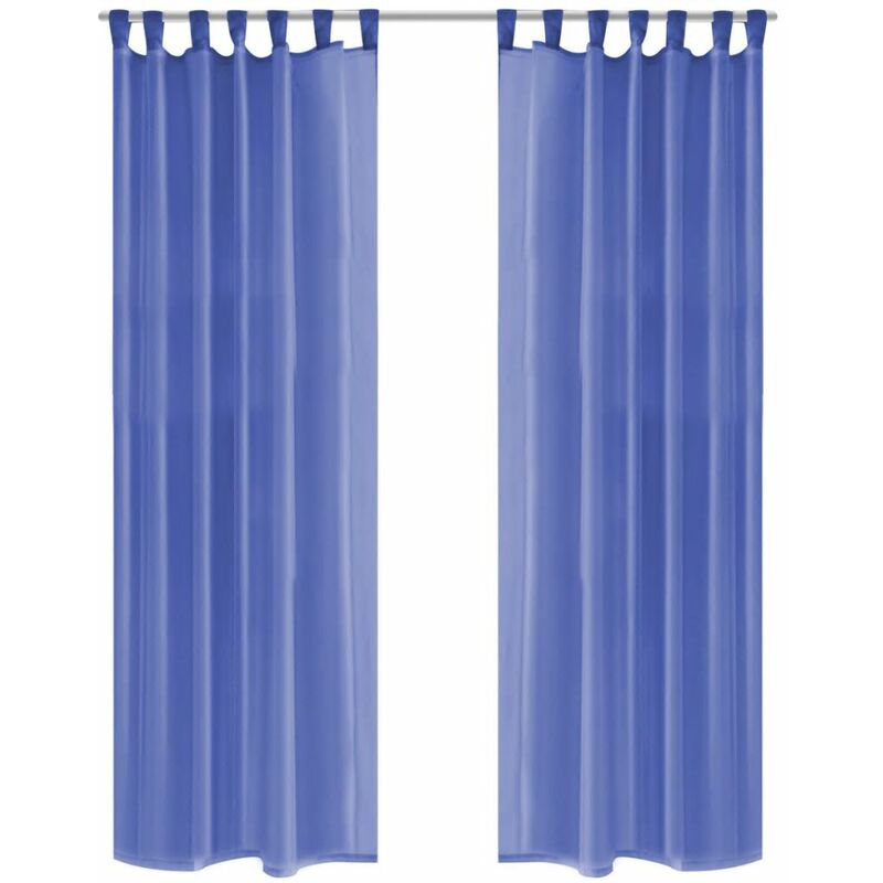 

Cortinas de gasa 2 unidades 140x225 cm azul real