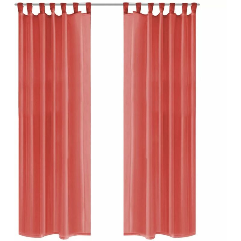 

Cortinas de gasa 2 unidades 140x225 cm rojo