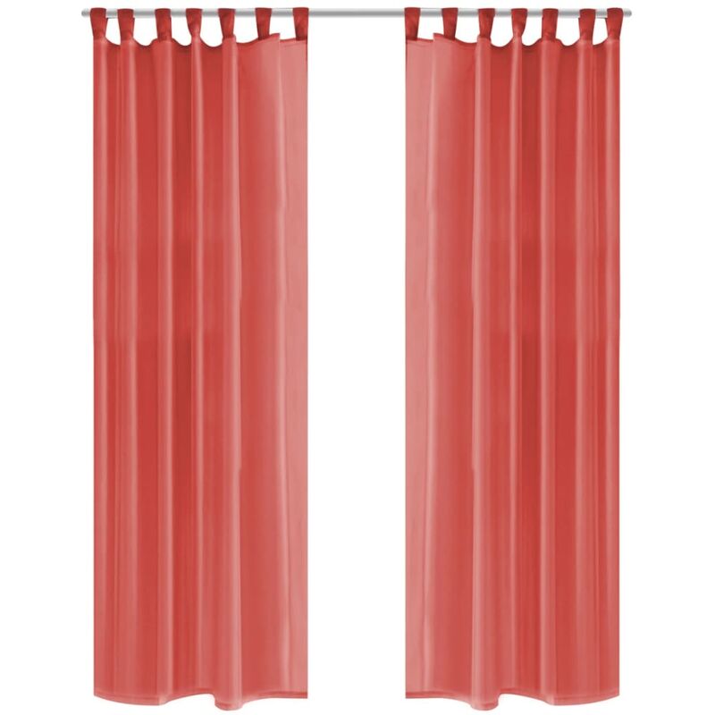 

Cortinas de gasa 2 unidades 140x225 cm rojo - Rojo