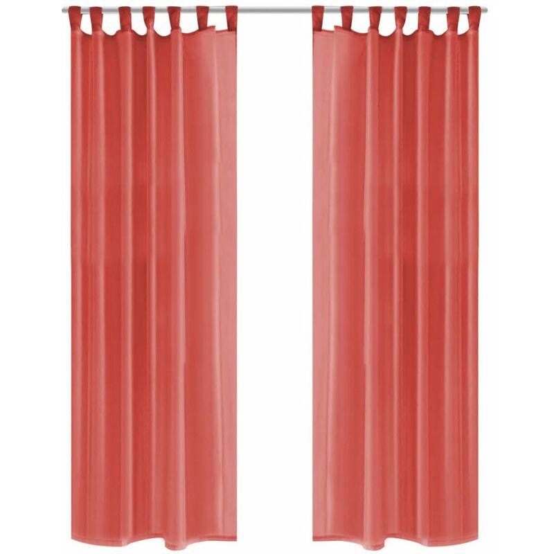 

Cortinas de gasa 2 unidades 140x245 cm rojo