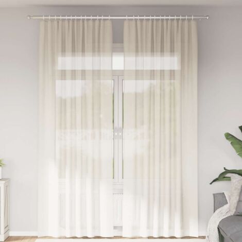 Cortinas de gasa con bolsillos para varillas 2 uds. crema