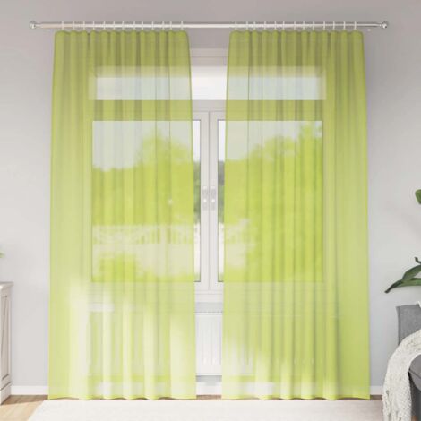 Cortinas de gasa con bolsillos para varillas 2 uds. verde