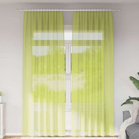 Cortinas de gasa con bolsillos para varillas 2 uds. verde
