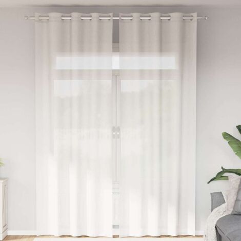 Cortinas de gasa con ojales 2 uds