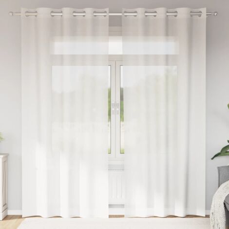 Cortinas de gasa con ojales 2 uds blanco vidaXL