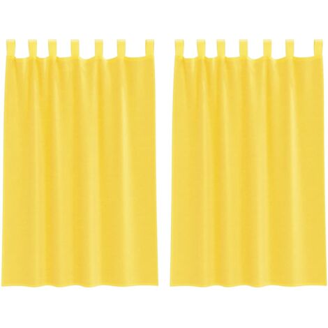 Cortinas de gasa con trabillas 2 uds amarillo 140x175 cm vidaXL