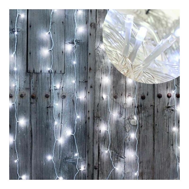 

Cortinas de hilo de luz led 96 LEDS brillantes Blanco puro