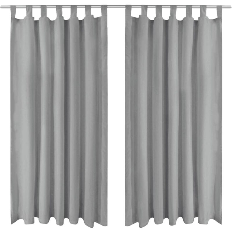 

Cortinas de micro-raso con bucles 2 unidades 140x175cm gris