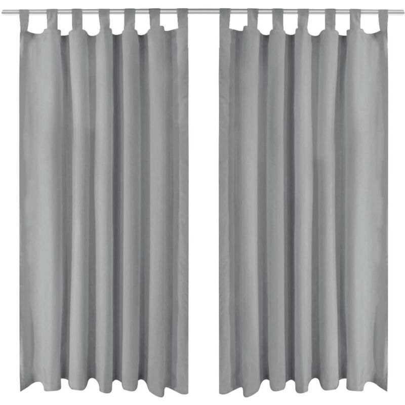 

Cortinas de micro-raso con bucles 2 unidades 140x175cm gris - Gris