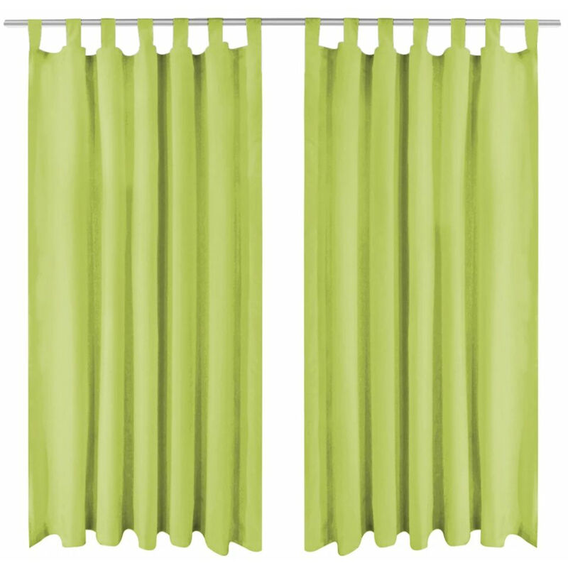 

Cortinas de micro-raso con bucles 2 unidades 140x175cm verde
