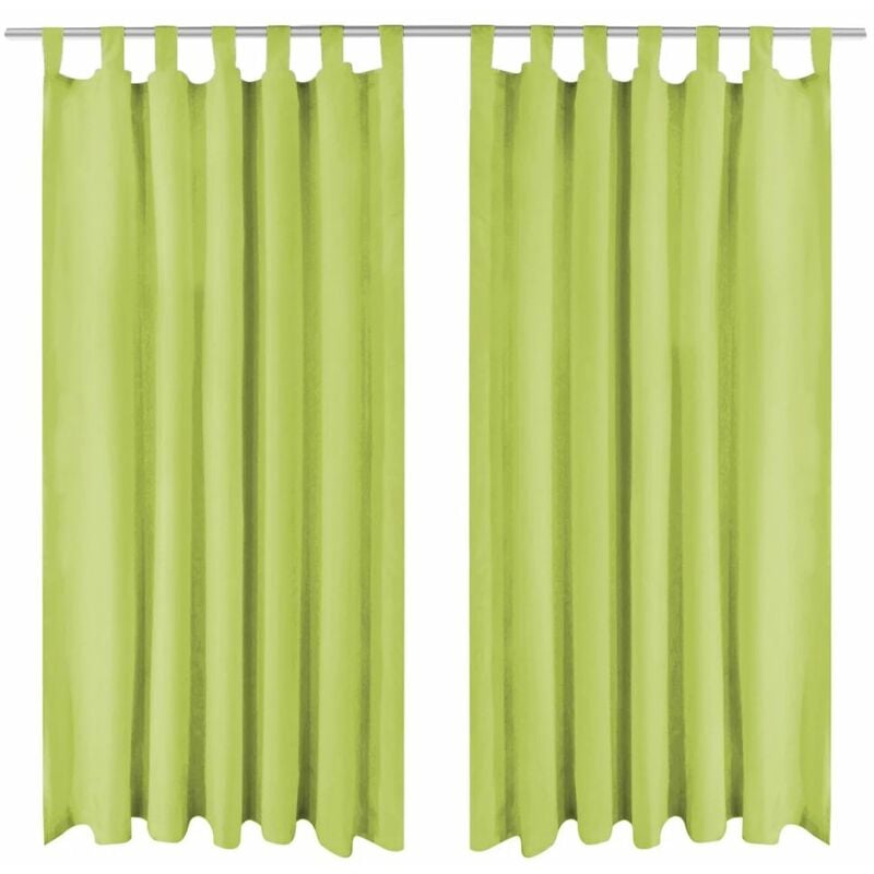 

Cortinas de micro-raso con bucles 2 unidades 140x175cm verde