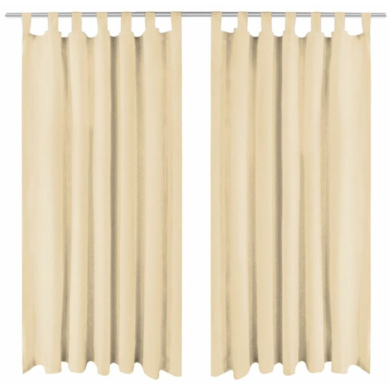 

Cortinas de micro-raso con bucles 2 unidades 140x225 cm beis