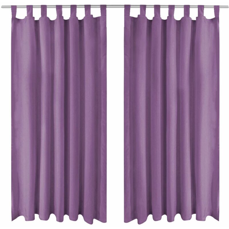 

Cortinas de micro-raso con bucles 2 unidades 140x245 cm lila