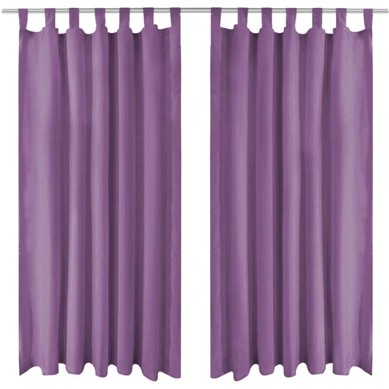 

Cortinas de micro-raso con bucles 2 unidades 140x245 cm lila - Púrpura - Vidaxl