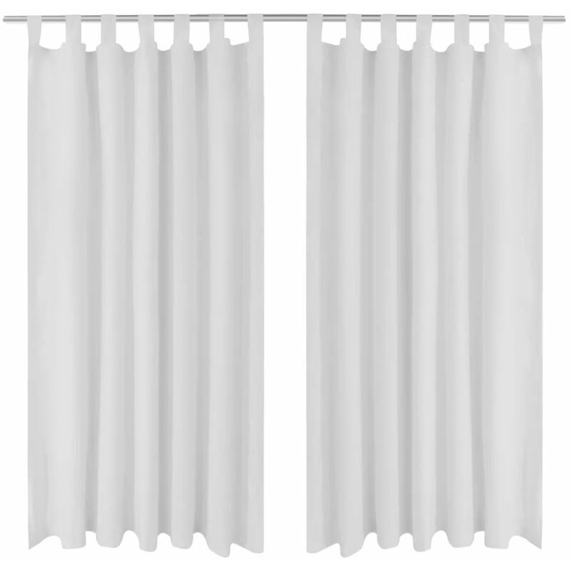 

Cortinas de micro-raso con bucles 2 unidades blanco 140x225 cm