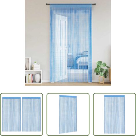 Cortinas de puerta -  Cortinas de tiras 2 uds azul claro 140x250 cm