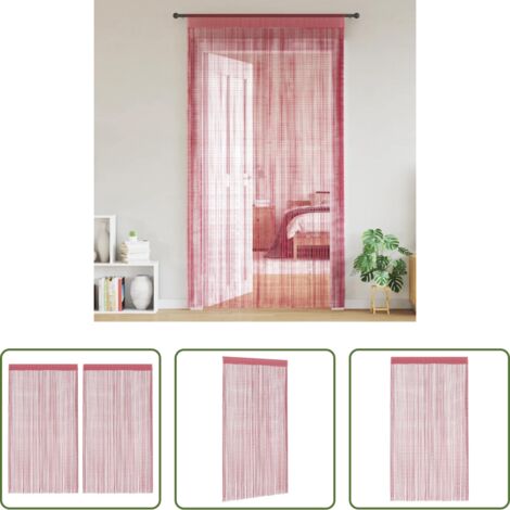 Cortinas de puerta -  Cortinas de tiras 2 uds. color rosa 100x250 cm