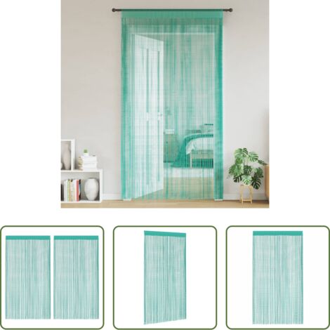 Cortinas de puerta -  Cortinas de tiras 2 uds turquesa 100x250 cm