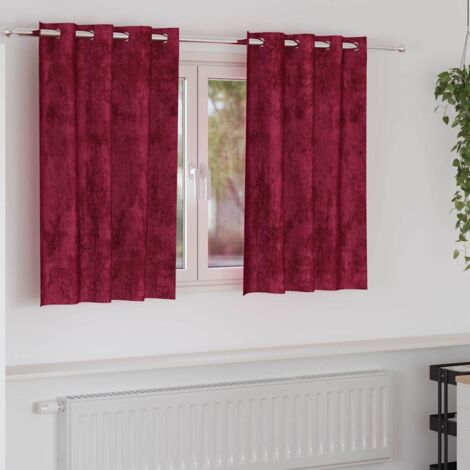 Cortinas de Terciopelo 2 pcs Rojo vino 140 x 140 cm Terciopelo