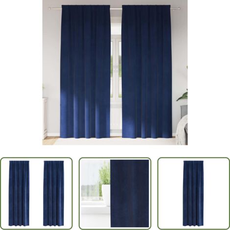 Cortinas de terciopelo -  Cortinas opacas 2 pcs Azul Oscuro 140 x 245 cm Terciopelo