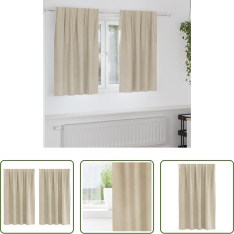 Cortinas de terciopelo -  Cortinas opacas 2 pcs Crema 140 x 140 cm Terciopelo