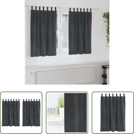 Cortinas de terciopelo -  Cortinas opacas 2 pcs Gris Claro 140 x 140 cm Terciopelo